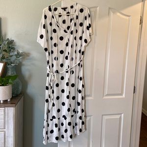 Banana Republic White and Black Polka Dot Dress Sz XL
